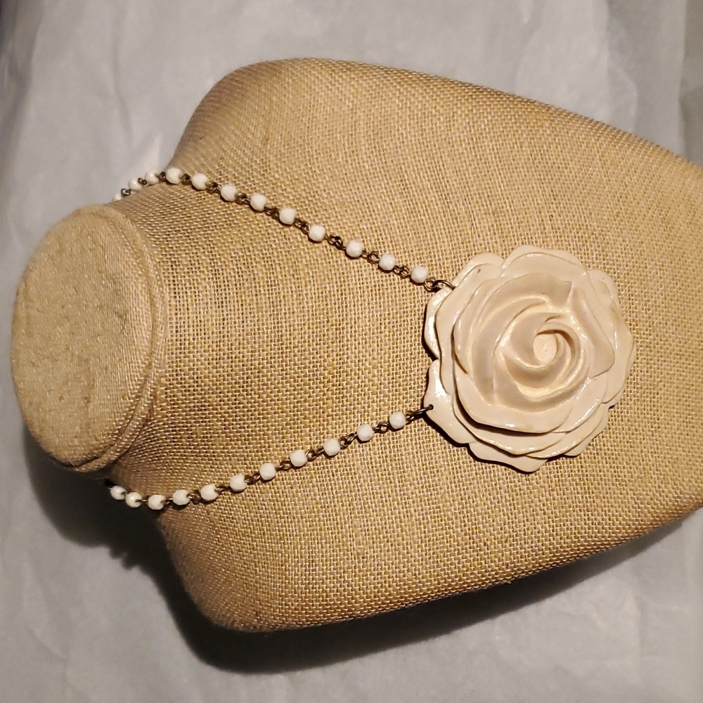 Vintage rose necklace